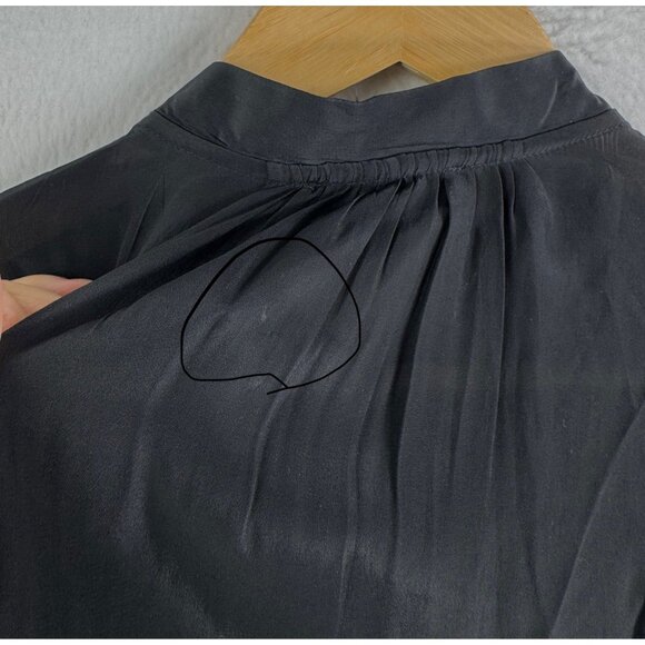 J.crew Tie-neck top‎ in crepe de chine black preppy flowy sz 0 - Picture 8 of 8